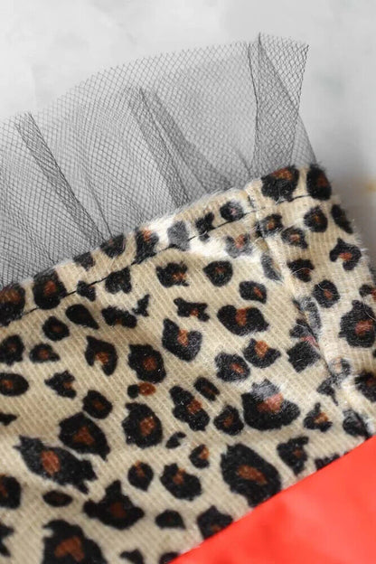 💅 Red Leopard Glam Gloves – With Giant Bling Ring