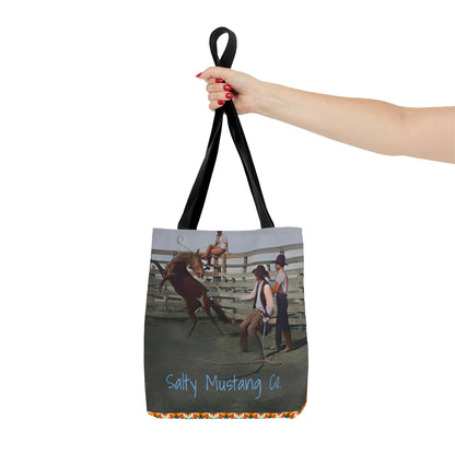 Two-Sided Bucking Horse AOP Tote Bag With Southwestern Pattern