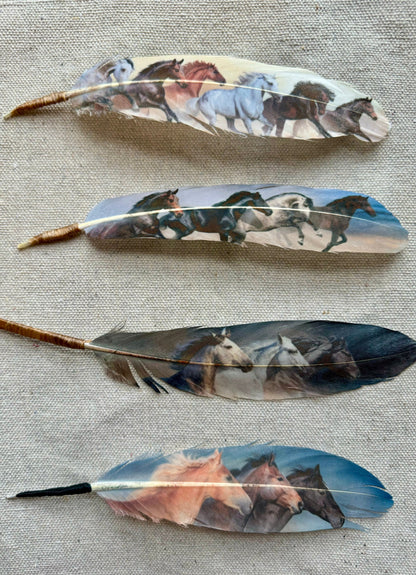 Deep Blue Scroll Western Hat Feather