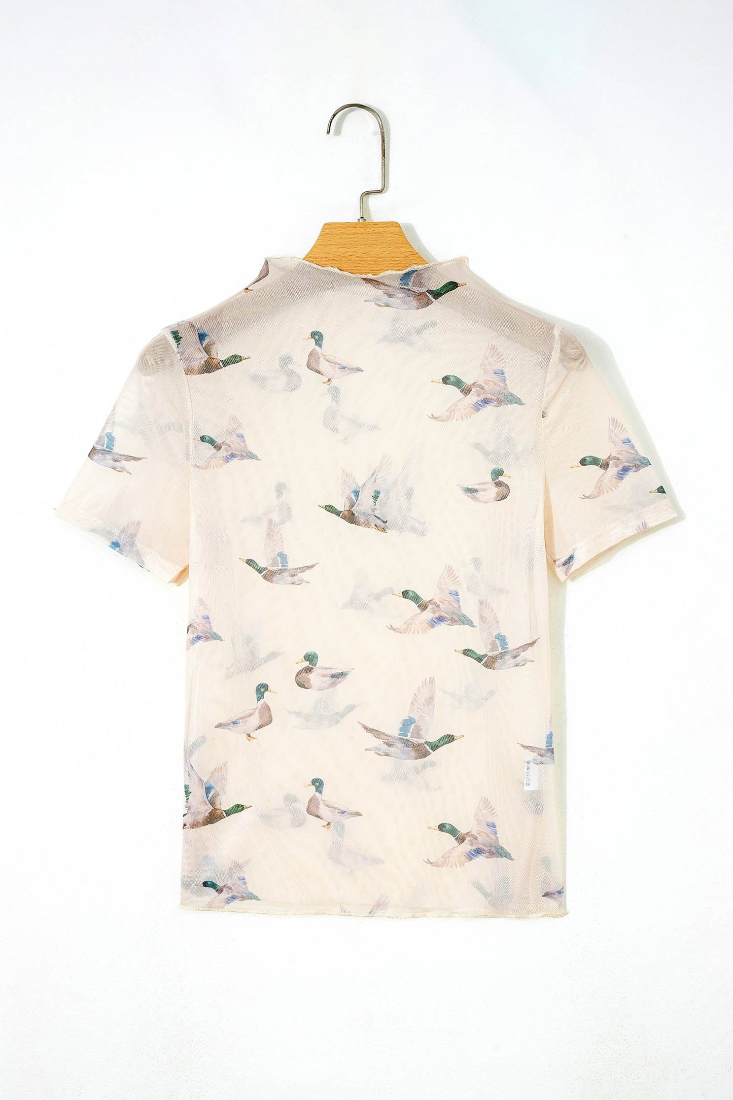 Sheer Mallard Mesh Short Sleeve Top