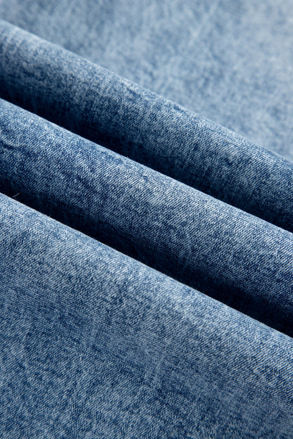 Denim Acid Wash Pockets Flare Jeans