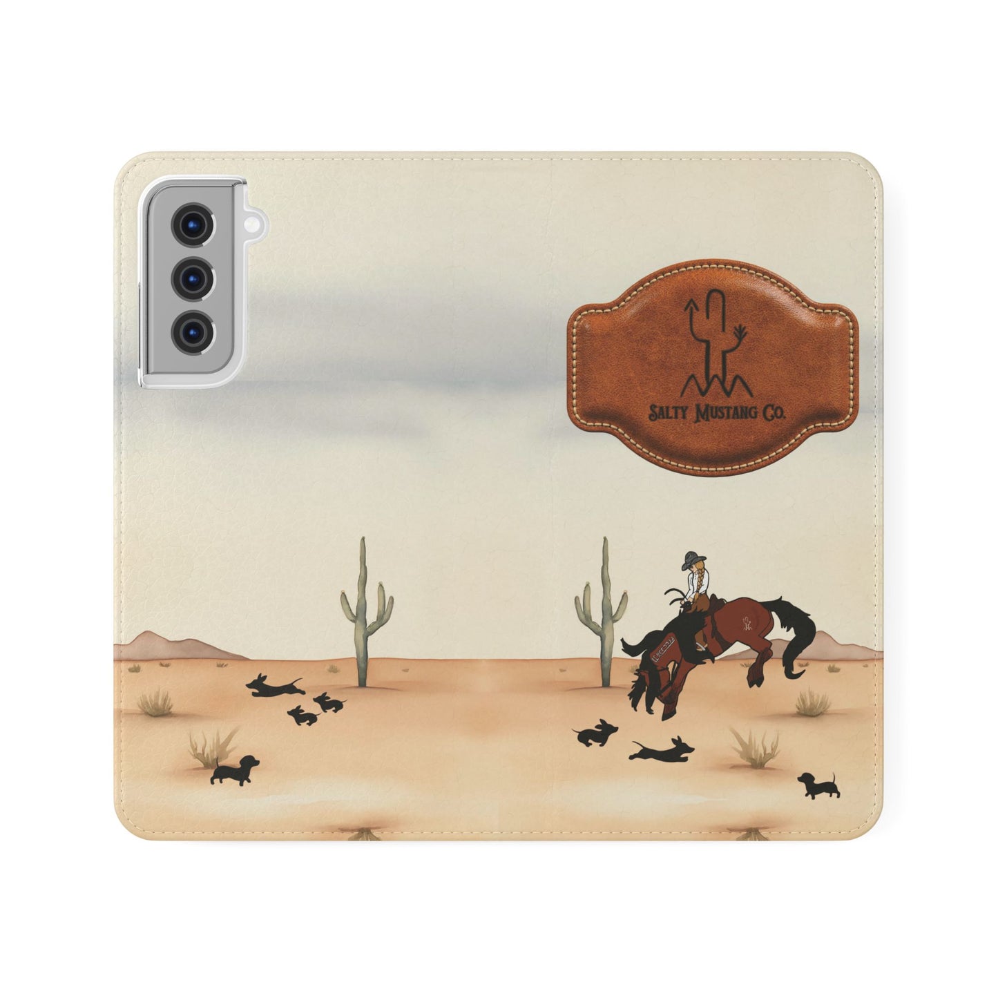 Salty Mustang Co. Lady Puncher Flip Wallet Phone Case (Samsung & iPhone)
