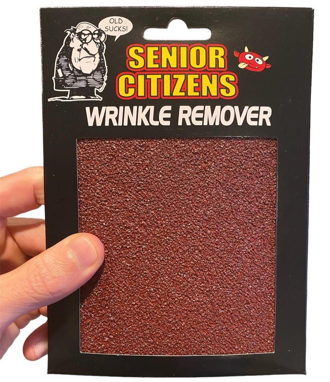 🧓 Senior Citizen Wrinkle Remover – Hilarious Gag Gift (Yes, It’s Sandpaper!)