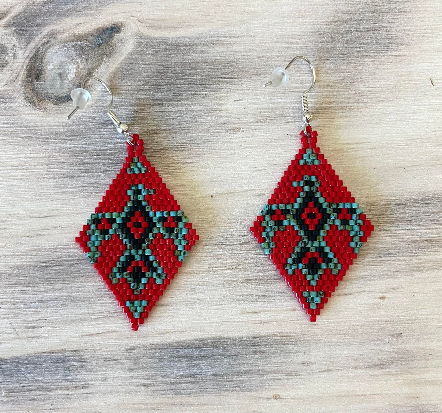 Native Eagle Hand-Beaded Earrings