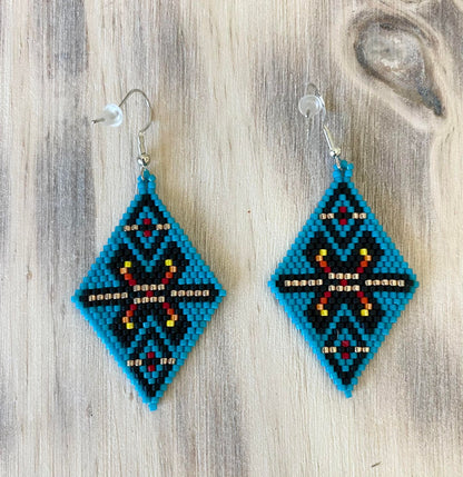 Bonnie Blue Southwest Hand-Beaded Earrings