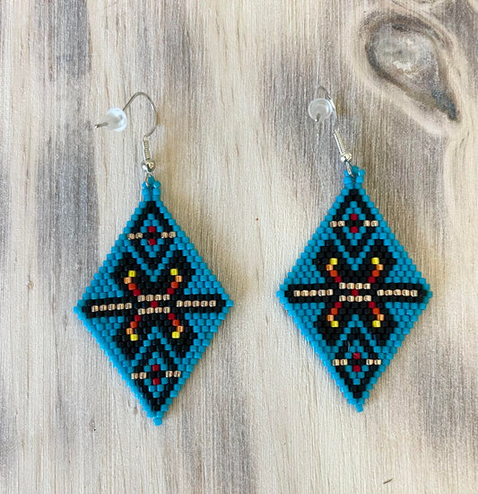 Bonnie Blue Southwest Hand-Beaded Earrings