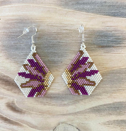 Prairie Flower Hand-Beaded Earrings