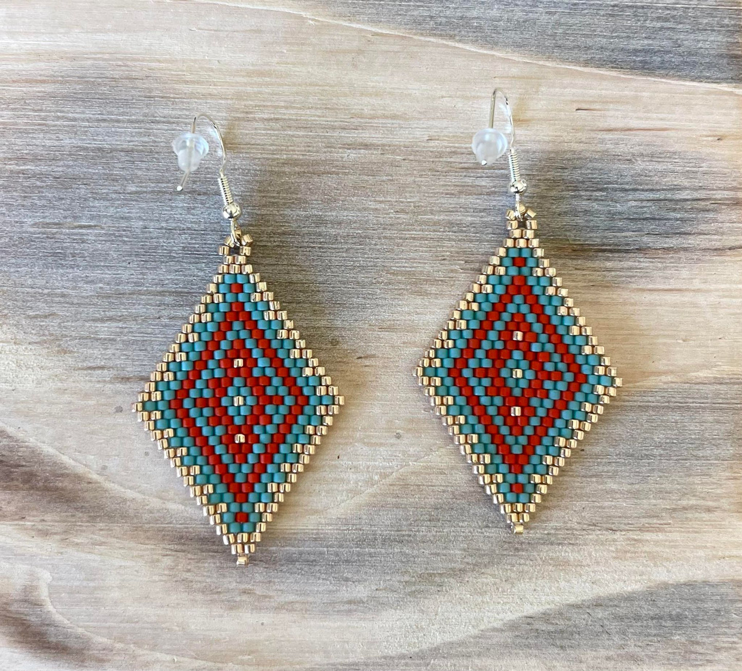 Across The River Hand-Beaded Earrings