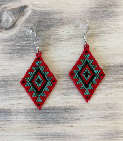 Saddle Blanket Hand-Beaded Earrings