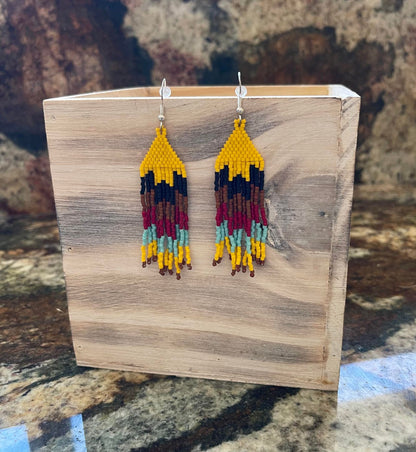 Vintage Desert Hand-Beaded Earrings