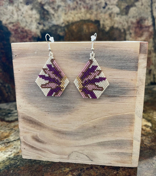 Prairie Flower Hand-Beaded Earrings