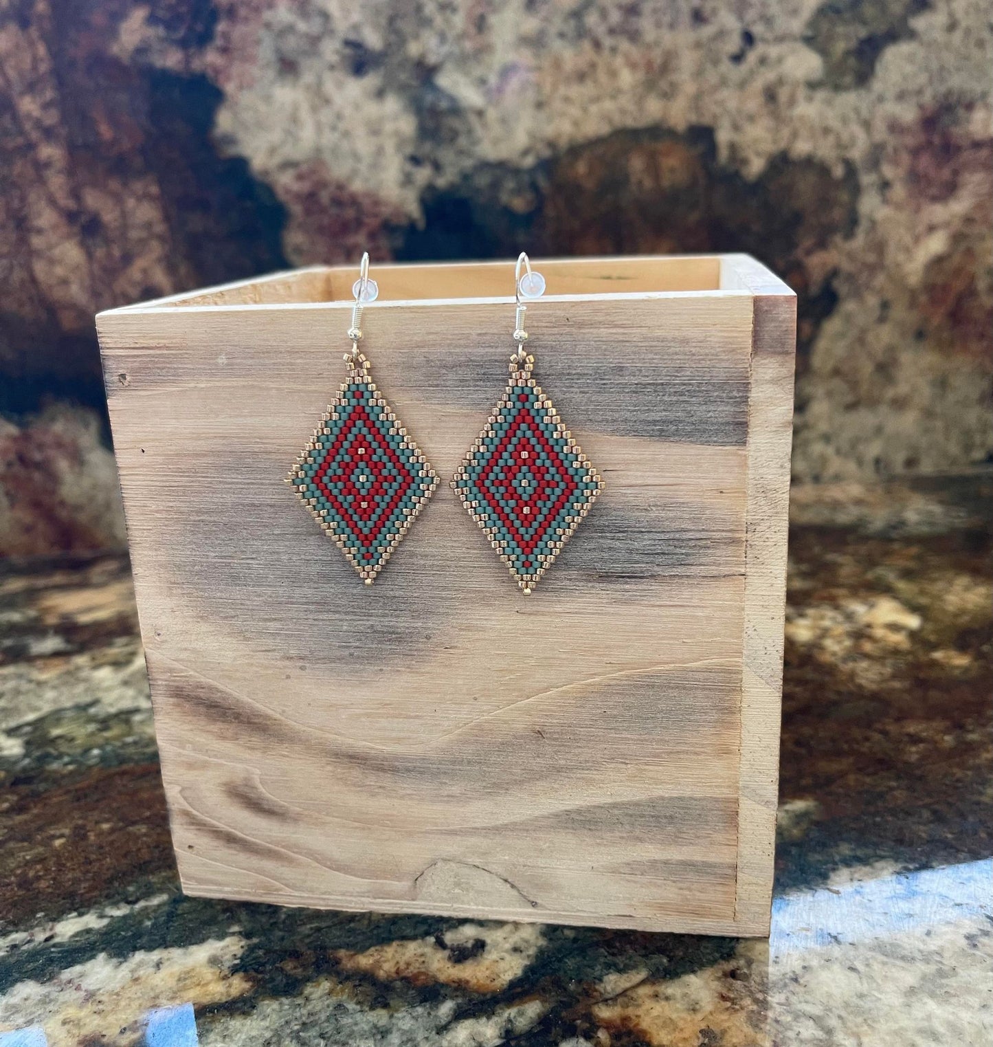 Across The River Hand-Beaded Earrings