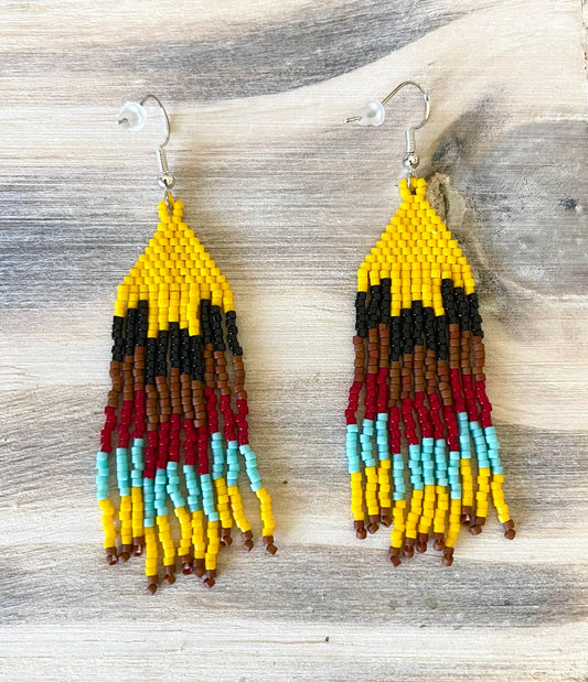 Vintage Desert Hand-Beaded Earrings