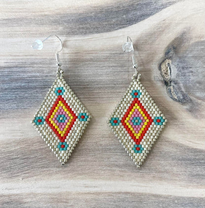 Tequila Sunrise Hand-Beaded Earrings