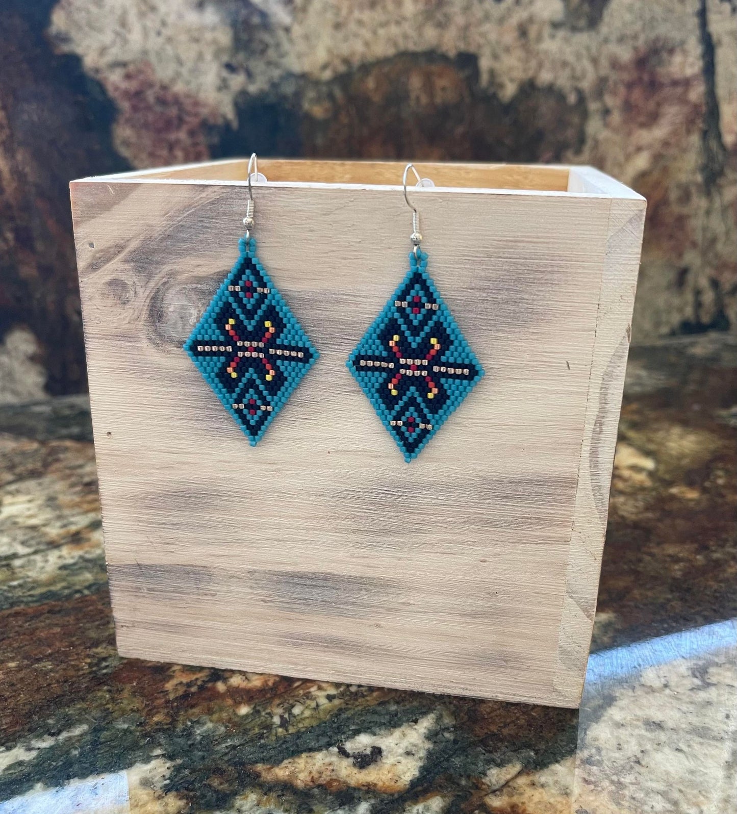 Bonnie Blue Southwest Hand-Beaded Earrings