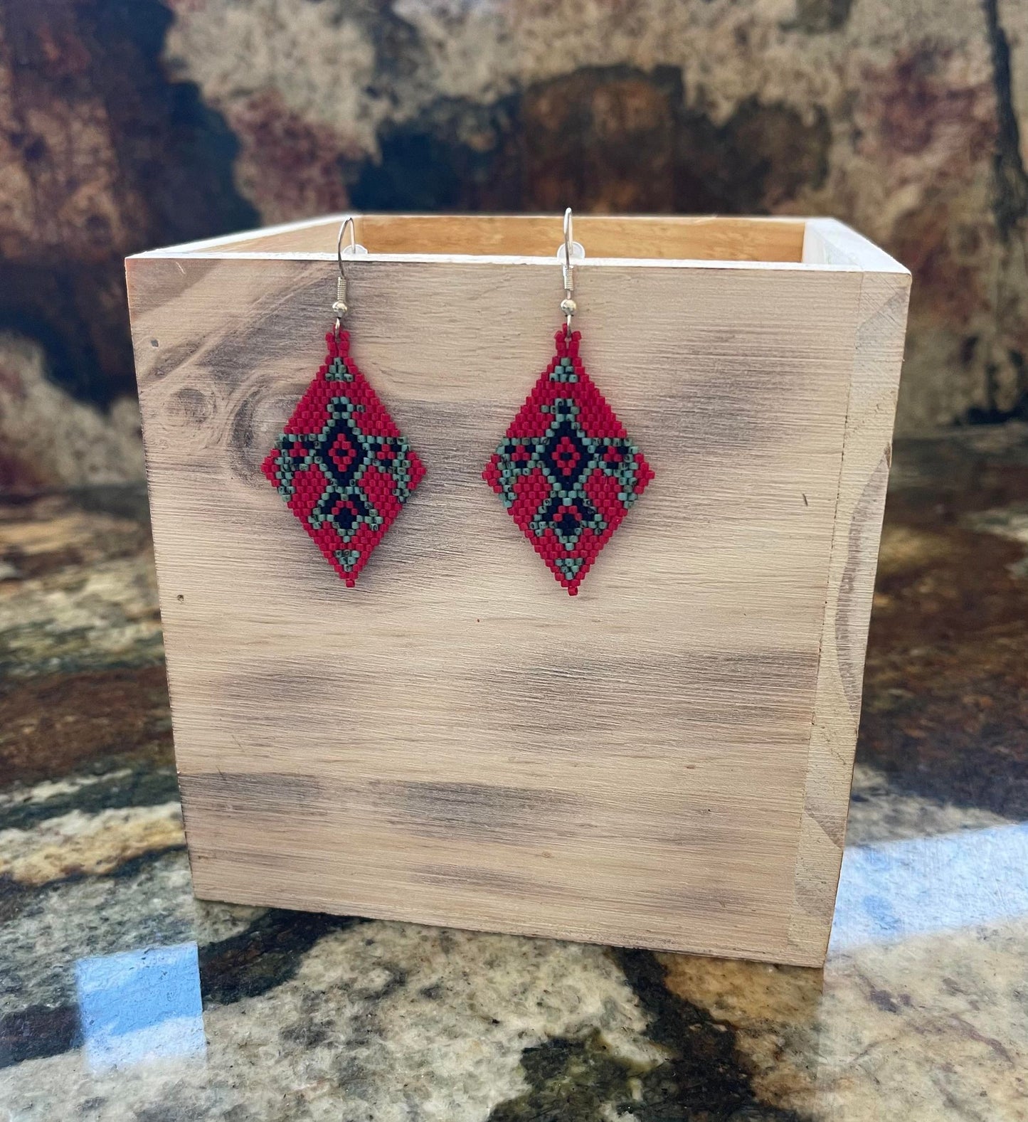 Native Eagle Hand-Beaded Earrings