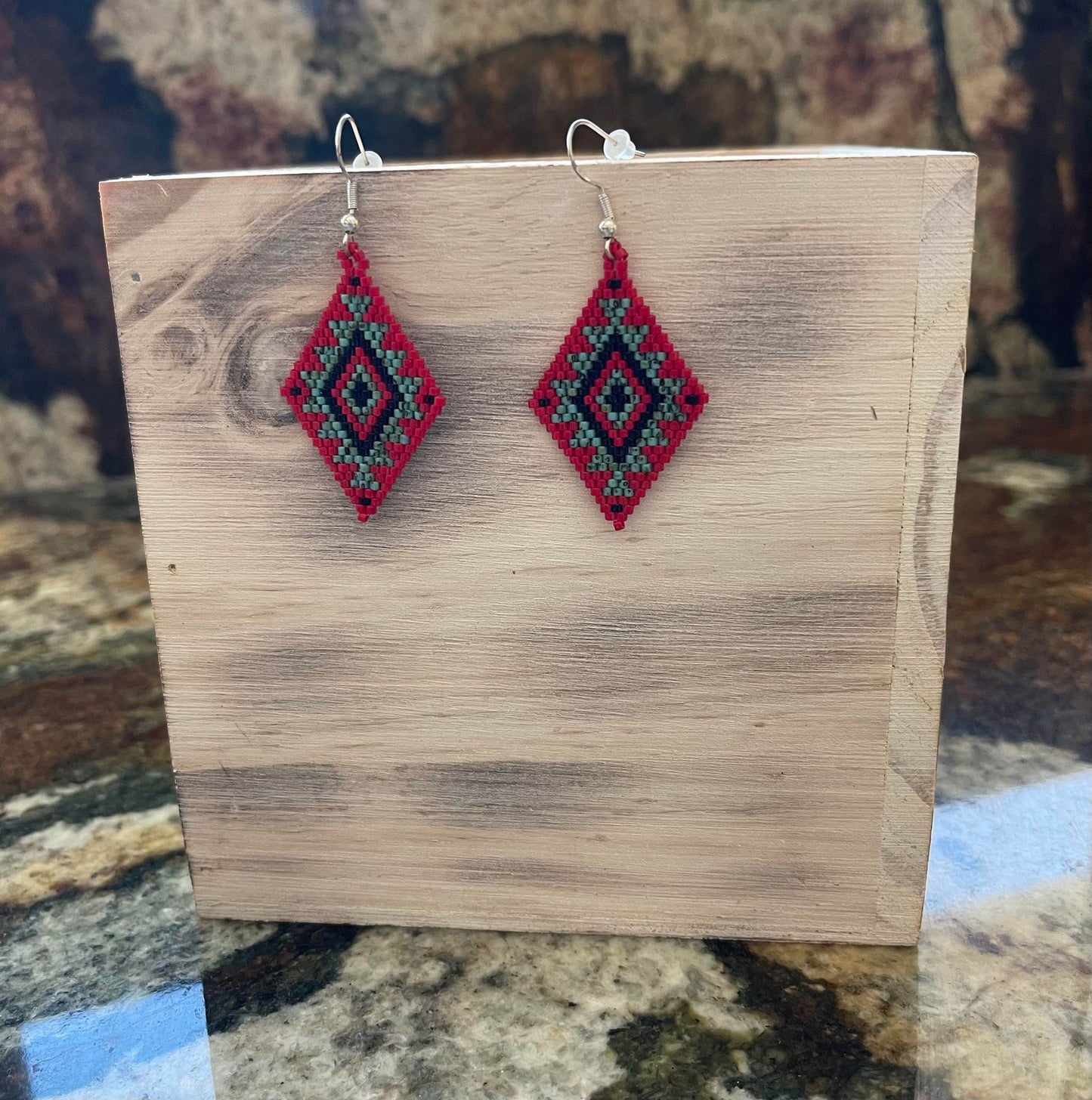 Saddle Blanket Hand-Beaded Earrings