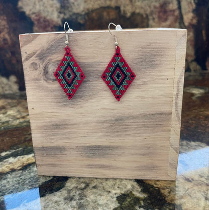 Saddle Blanket Hand-Beaded Earrings