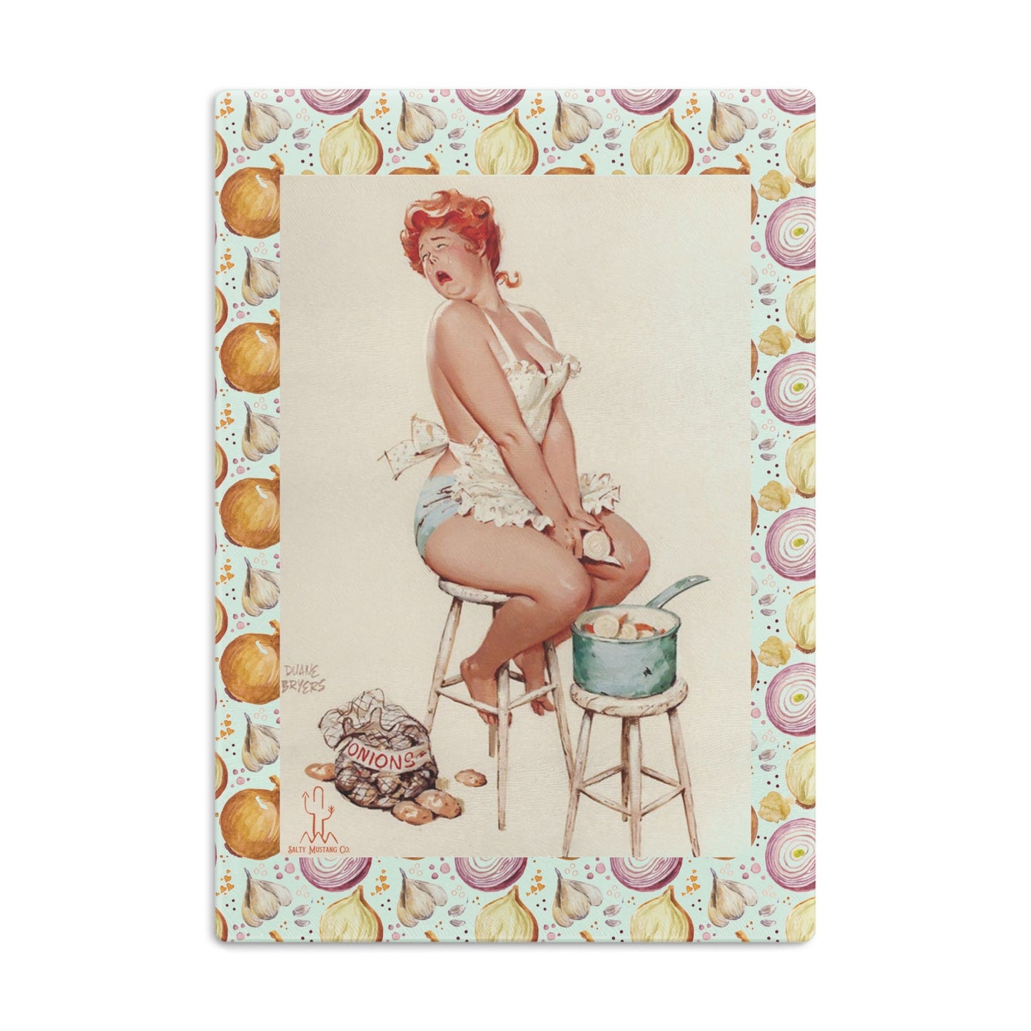 I'm Not Crying, You're Crying "Hilda" Cutting Onions Glass Cutting Board