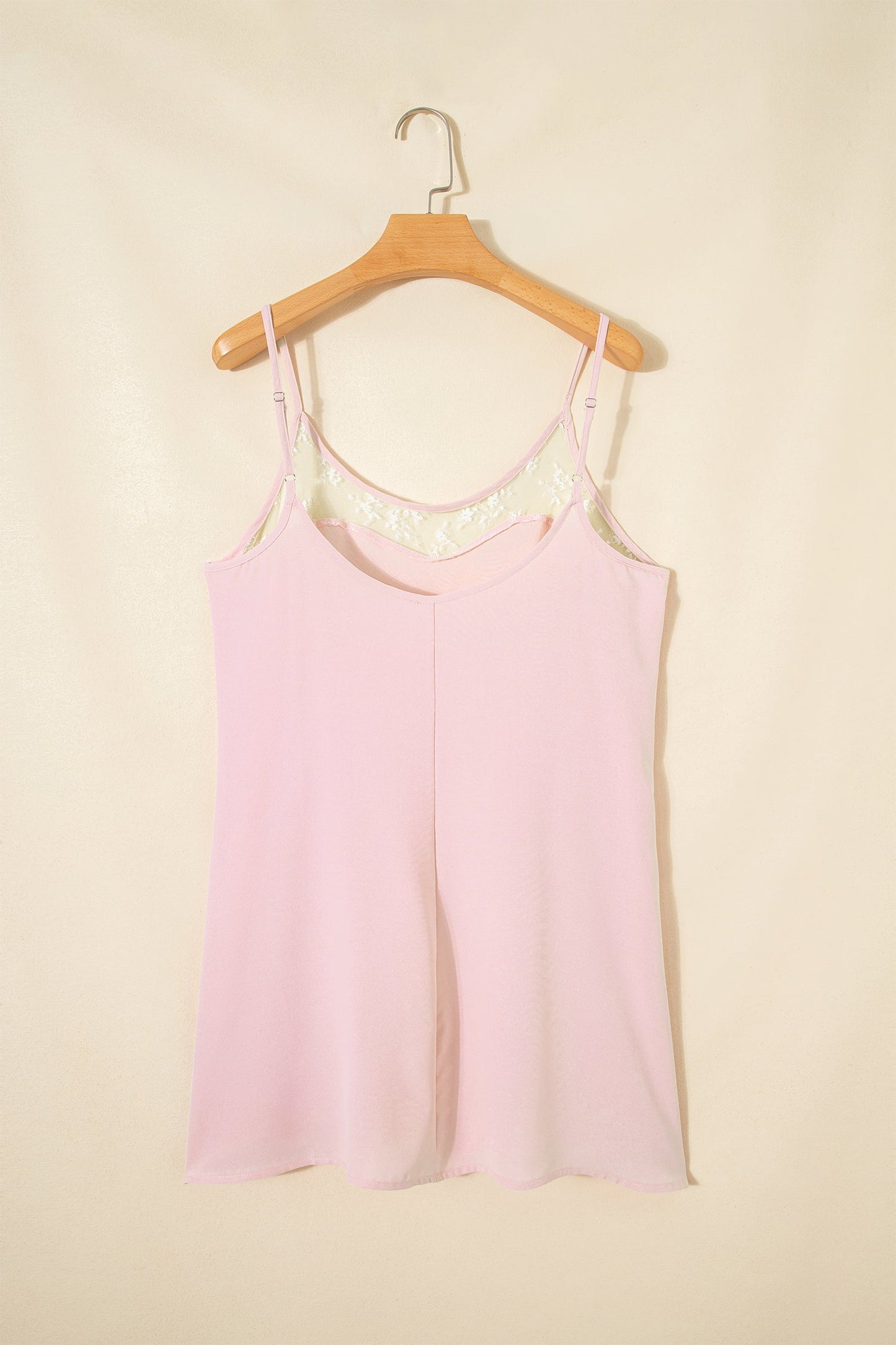 Sheer Lace Patchwork Camisole Nightgown Dress
