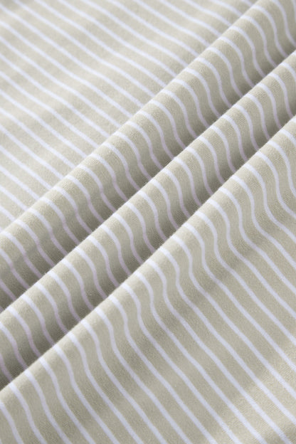 Stripe Dolman Sleeve Polo Shirt & Drawstring Shorts Set