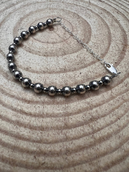 3mm & 6mm Sterling Pearl Bracelet — 6 inch (with 3 inch extender)