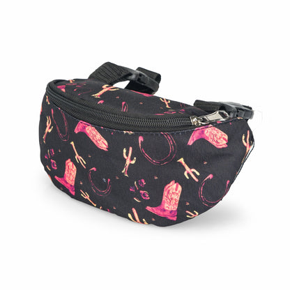 Gatsby Print Nylon Saddle Pouch