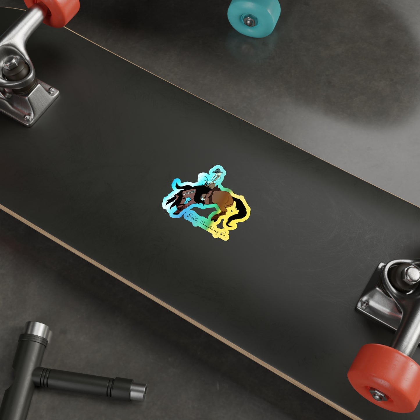 Salty Mustang Co. Logo Holographic Sticker