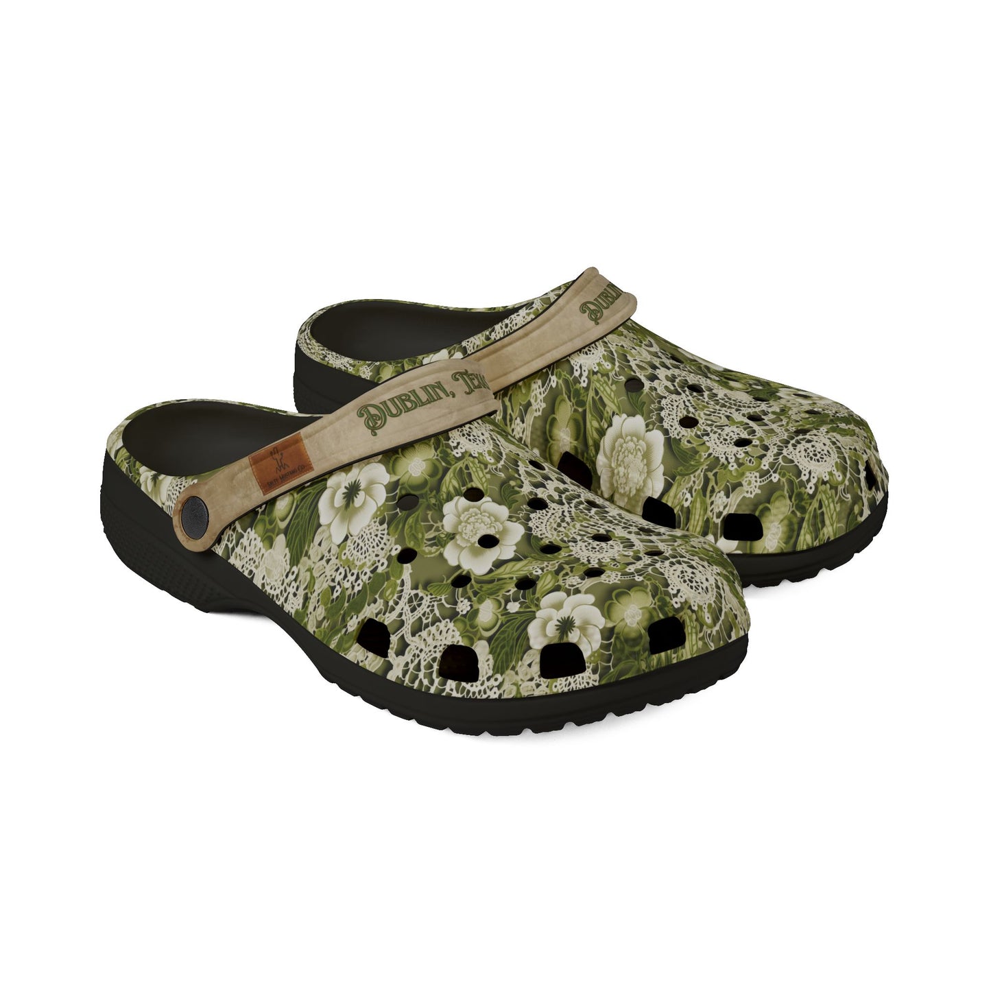 Dublin, Texas Green Lace Salty Clogs (Adult)