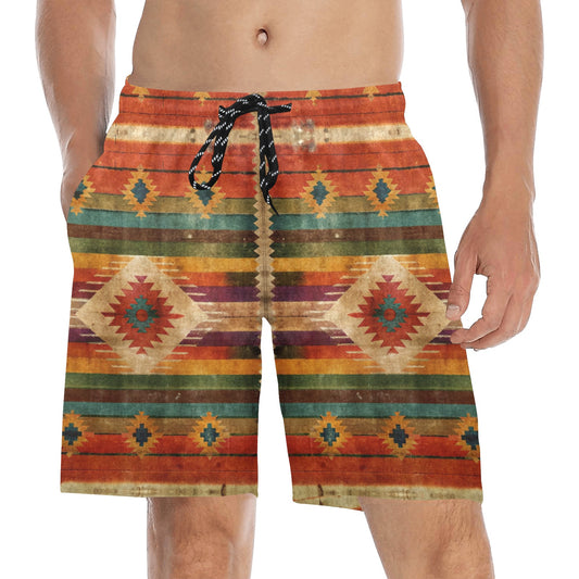 Rustic Native Serape Mid-Length Beach Shorts