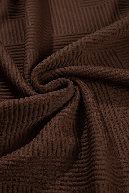 Solid Textured Drop Shoulder Sweatshirt w/ Pockets