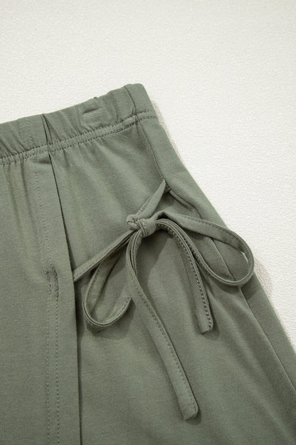Solid Oversize Tee & Tie-Wrap Mini Skort Set