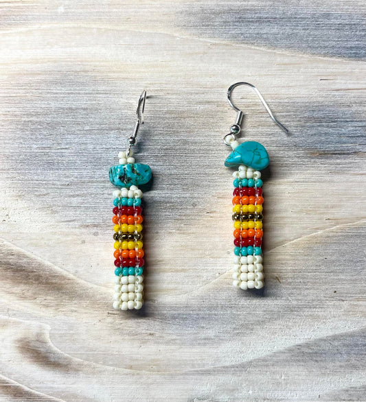 Las Cruces Sunset Hand-Beaded Earrings