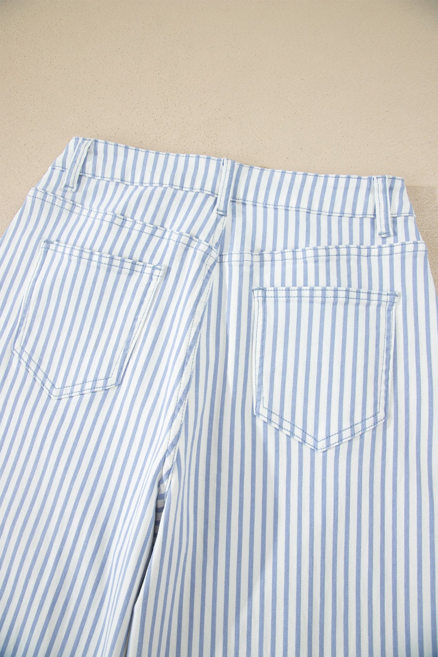 Stripe Denim High Waist Barrel Leg Jeans