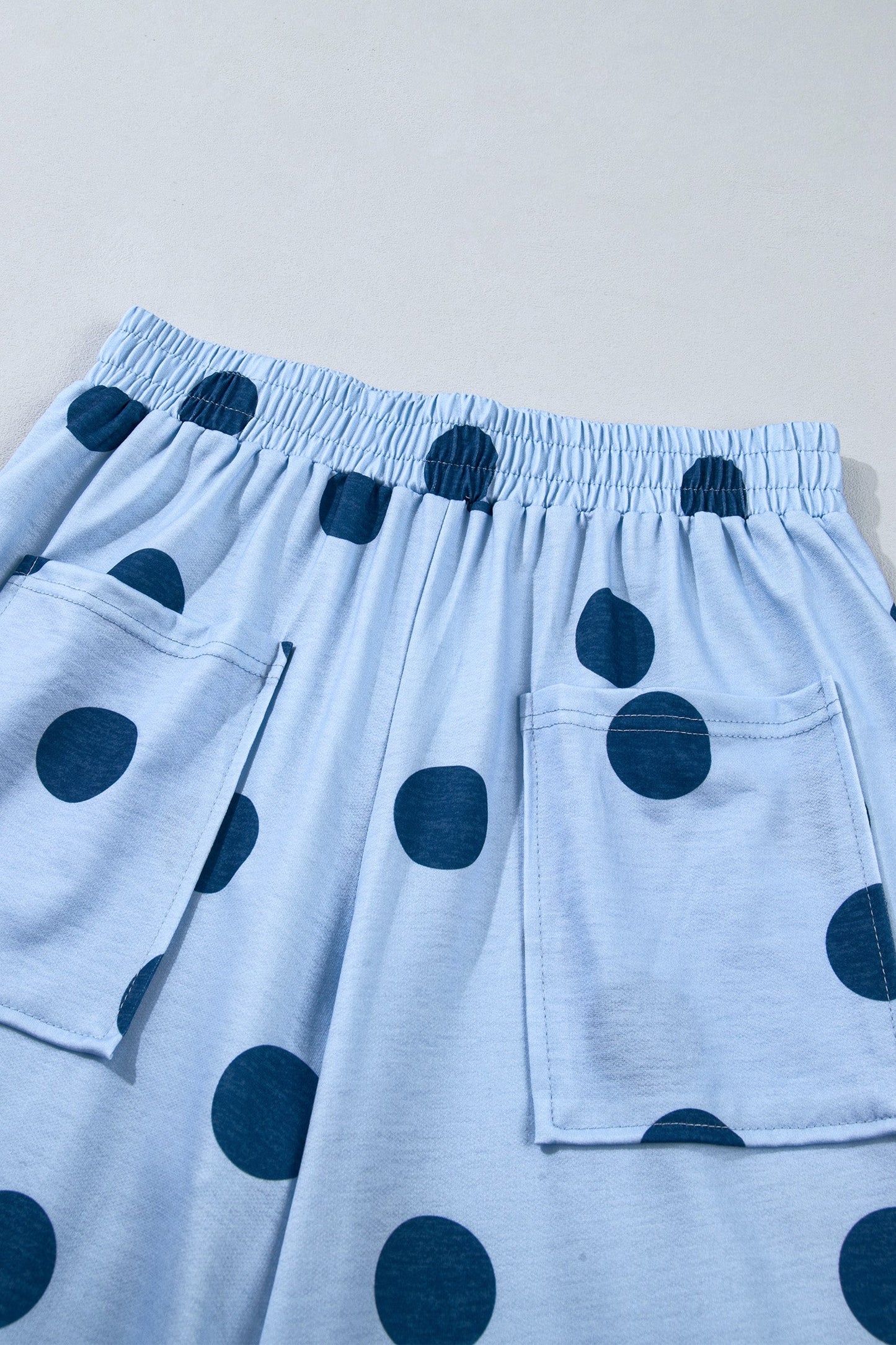 Polka Dot Wide Leg Elastic Waist Pants