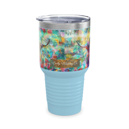 Salty Mustang Co. Highland Cow Multi-Color Ringneck Tumbler, 30oz