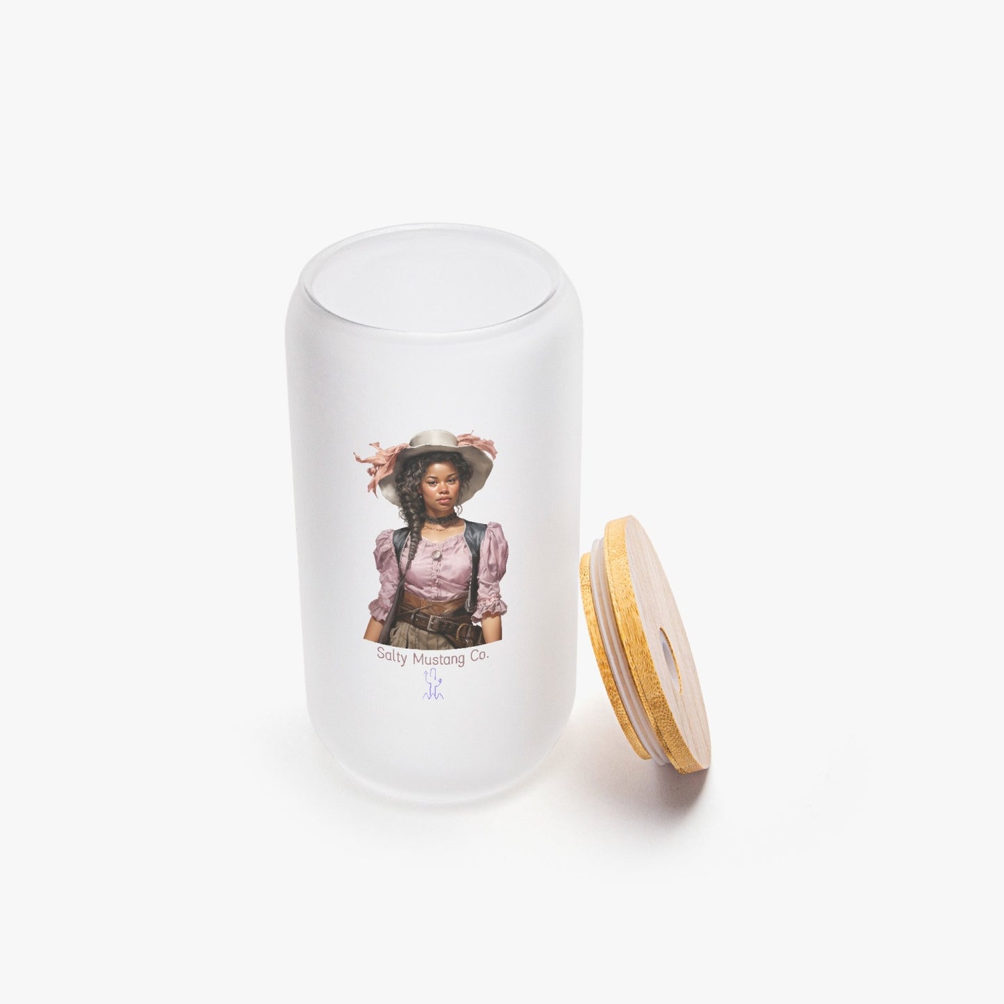 Bandera Cowgirl Frosted Glass Cup