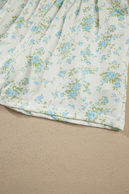 Floral Short Sleeve & Elastic Waist Short Sets