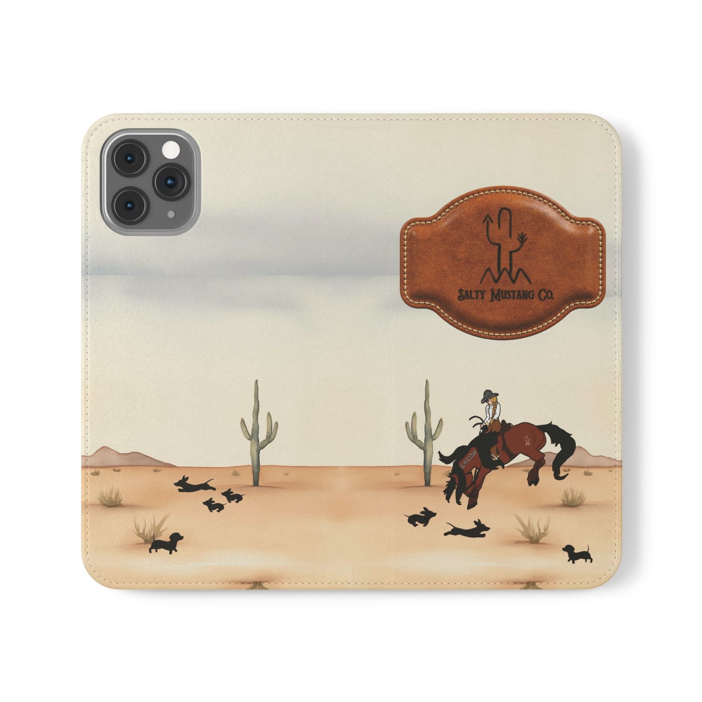 Salty Mustang Co. Lady Puncher Flip Wallet Phone Case (Samsung & iPhone)