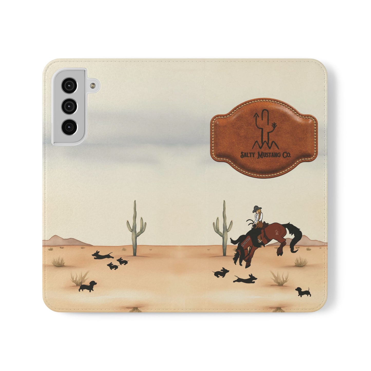 Salty Mustang Co. Lady Puncher Flip Wallet Phone Case (Samsung & iPhone)