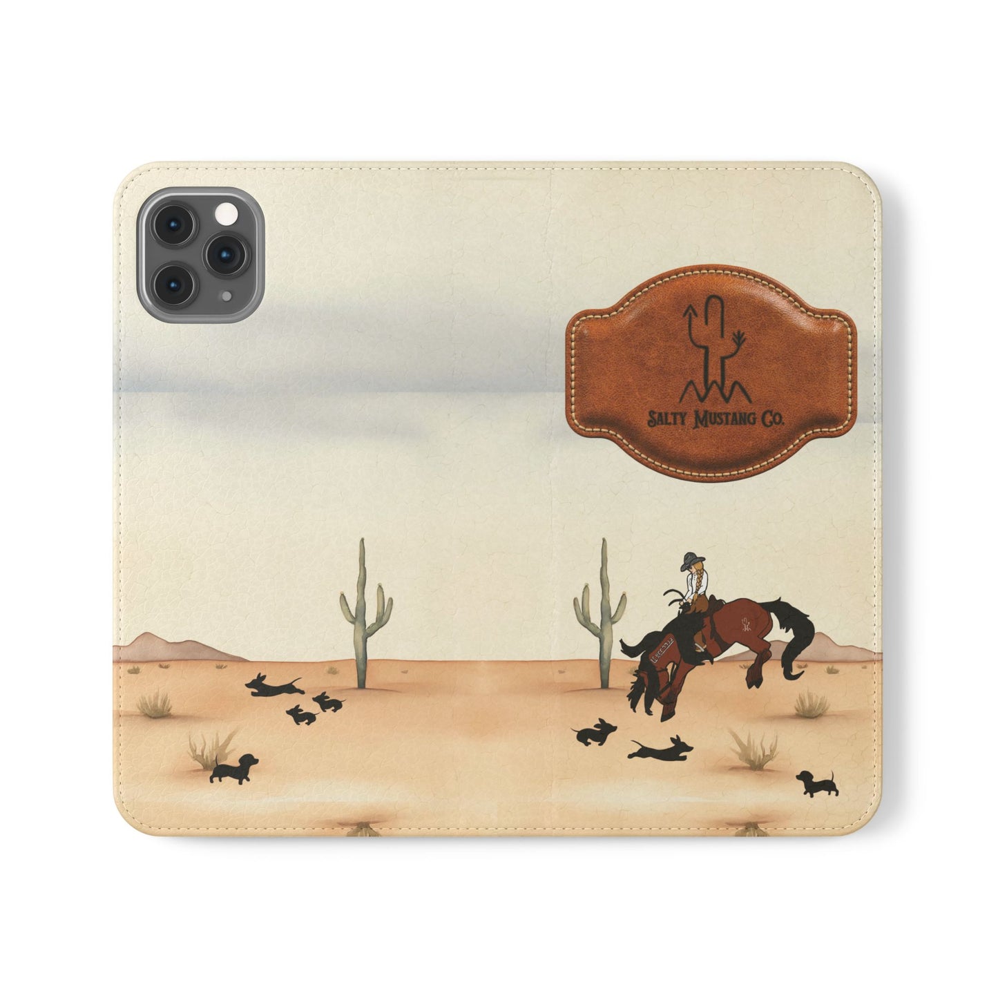 Salty Mustang Co. Lady Puncher Flip Wallet Phone Case (Samsung & iPhone)