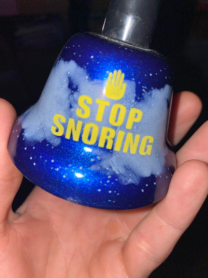 STOP SNORING Metal Hand Bell - Glows in the Dark! - Funny Gag Joke Adult Gift