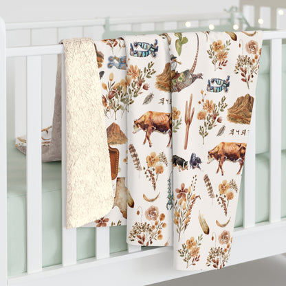 Armadillo Rodeo Sherpa Fleece Blanket