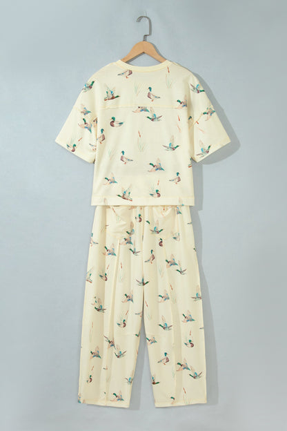Mallard Duck Short Sleeve Top & Pants Set