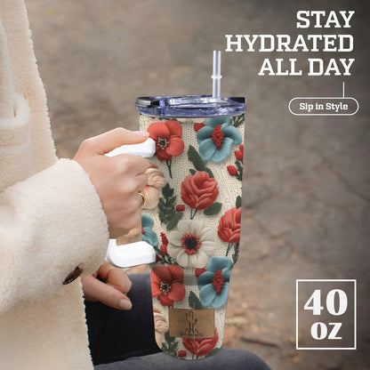 Knit Floral 40 oz Tumbler