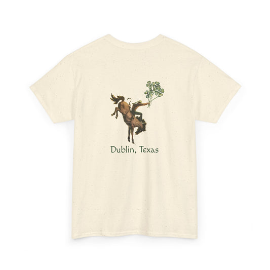 Dublin, Texas Shamrock Bronc Rider Unisex Heavy Cotton Tee