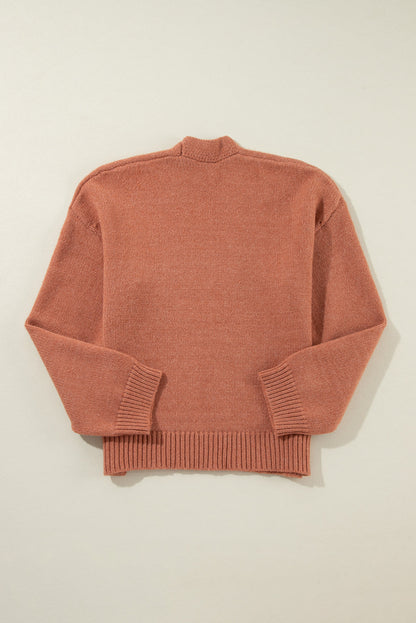 Drop Shoulder Open Front Cropped Cardigan