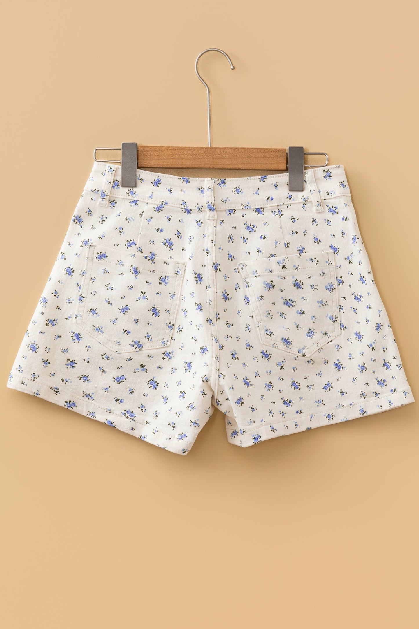 Floral Denim High Waist Shorts