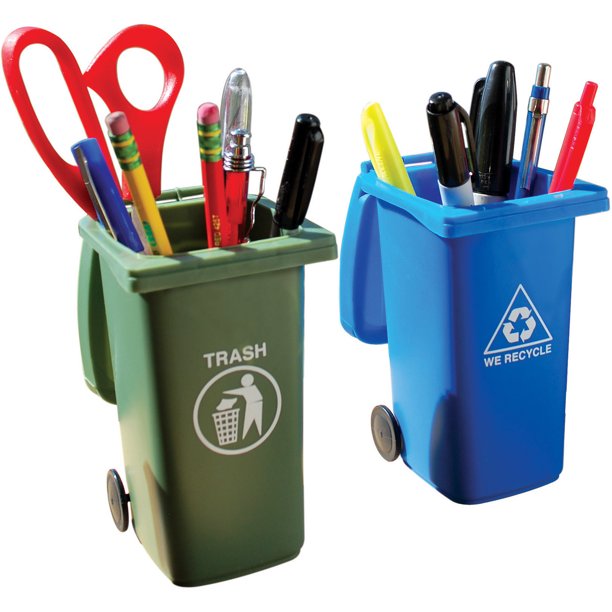 Mini Curbside Trash & Recycle Can Set – The Funniest Desk Organizer Ever! 🗑️♻️😂