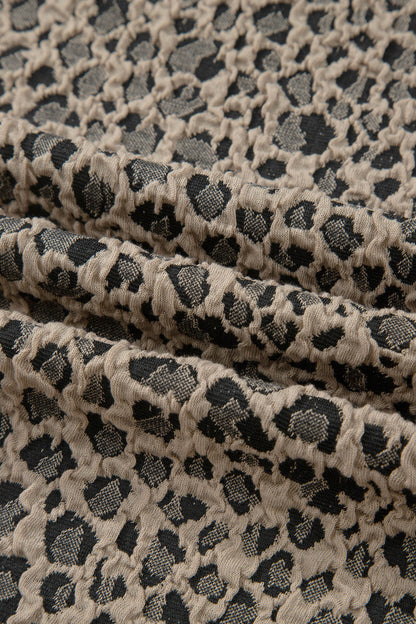 Leopard Textured Sleeveless Mini Dress
